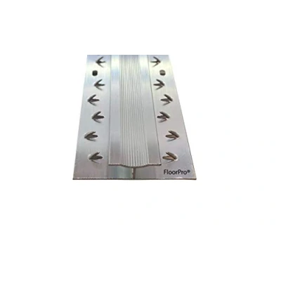 Image of Exclusive Range Carpet to Double Trim Door Bar Threshold Transition Strip Metal Gripper Dual Plate Joins Carpets at Doorways/Fills The Gap Silver Colour