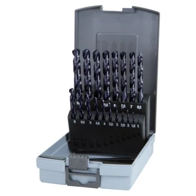 Image of RUKO HSSE Co 5 Twist Drill Bit Set in Plastic Case, DIN 338, Type VA, TiAlN Finish, 19 Pieces, R215214FRO