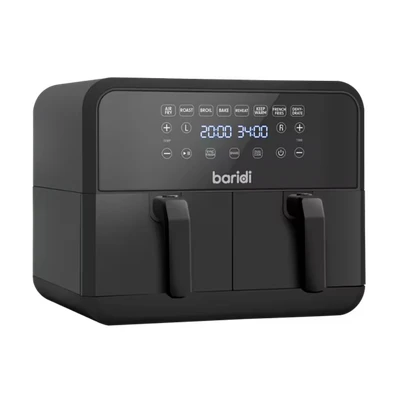 Image of Baridi Dual Zone Air Fryer 8L with 8 in 1 Functions Touch Controls, Easy Clean, Black