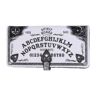 Image of Nemesis Now White Spirit Board Embossed Ouija Purse, 18.5cm, White, PU Leather