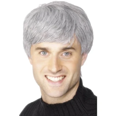 Image of Smiffys Corporate Wig, Grey , Icons &amp; Idols Fancy Dress, Adult Dress Up Wigs