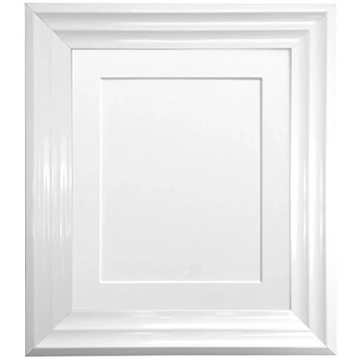Image of FRAMES BY POST Firenza White Picture Photo Frame with Mount Plastic Glass 60x80cm Pic Size 50cmx70cm
