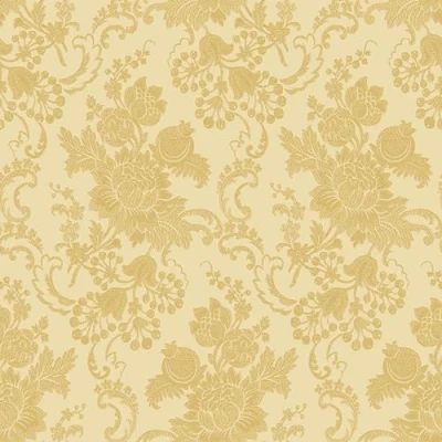 Image of Galerie Italian Classics 4 Yellow Ebmossed Floreale Floral Bunch Damask Wallpaper Roll