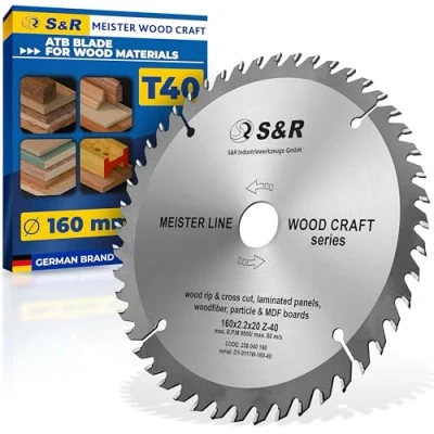 Image of S&amp;R Circular saw blade 160mm x 20 mm (+ring 16mm) 2.2mm 40T, Wood Craft in professional quality