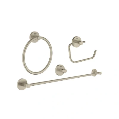 Image of Grohe Essentials 4 in 1 Master Bathroom Accessories Set Brushed Nickel (40823EN1)