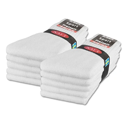 Image of sockenkauf24 10 20 30 Pairs Crew Socks Sports Tennis for Women &amp; Men in 5 Colours Sizes 35 50 available (UK 6 8 EU 39 42, White)