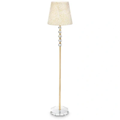 Image of Queen 1 Light Floor Lamp Gold, Clear with Glass Decoration, E27