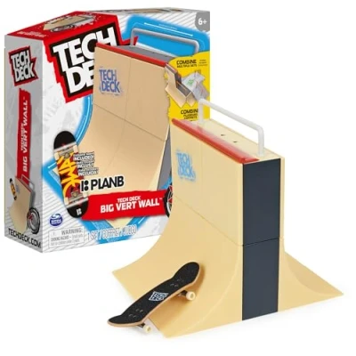 Image of Tech Deck, Big Vert Wall X Connect Park Creator, Customisable and Buildable Ramp Set with Exclusive Fingerboard, Kids’ Toy for Boys Girls Ages 6 up