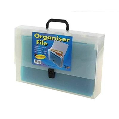 Image of Tiger A4 5 part plastic suspension files organiser with carry handle