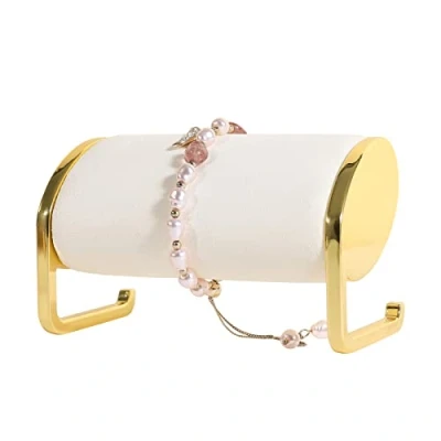 Image of GemeShou Beige velvet bracelet displays for selling, bangle organizer and storage show, watch holder stand gold jewelry woman【Beige 】