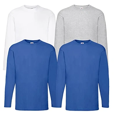 Image of Fruit of the Loom Men&#039;s Valueweight Long Sleeve Sports Top, L