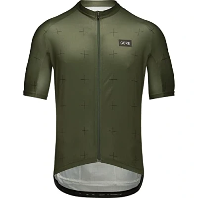 Image of GORE WEAR Men&#039;s Daily Short Sleeve Cycling Jersey, S, Dark Green/Black