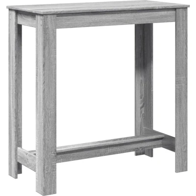 Image of vidaXL Grey Sonoma Bar Table Kitchen, Pub, Bistro, Rectangular Engineered Wood, Easy Maintenance, 102x50x103.5 cm