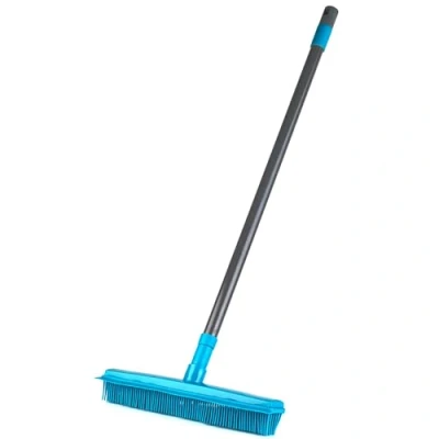 Image of Beldray LA024350TQ Pet Plus+ Rubber Head Broom 2 in 1 Lift &amp; Trap Long Handle Floor Brush, Remove Dog and Cat Hair, Squeegee Edge For Window Cleaning/Hard Floors, Non Scratch Indoor/Outdoor