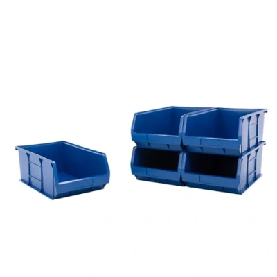Image of BiGDUG Plastic Parts Bins Packs Small Component Storage Boxes Garage Organiser (5 200h x 310w 520d mm Blue)