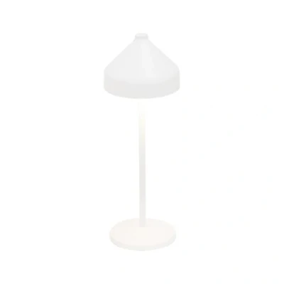 Image of Zafferano, Amelie Lamp, Cordless Rechargeable Table Lamp with Touch Control, Suitable for Indoor and Outdoor Use, Dimmer, 2200 3000 K, Height 34 cm, White Colour