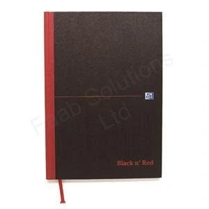 Image of Black n Red Book Casebound 90gsm Plain 192 Pages A4 Ref H64068 [Pack 5]