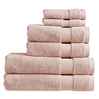 Image of Christy Refresh Pink Towel Set of 6 2 Bath Hand Face Quick Dry Tonal and Stylish Soft Absorbent Bathroom Towels 100% Cotton 550GSM Machine Washable Dusty
