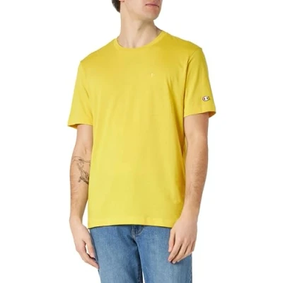 Image of Champion Men&#039;s Legacy Icons Tonal C Logo S/S Crewneck T Shirt, Yellow Mustard, XXL