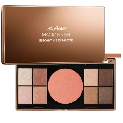 Image of M. Asam Magic Finish Eyeshadow Palette Pigmented eye make up with 8 shades of eyeshadows &amp; a blush, elegant case large built in mirror, for every age skin type, set