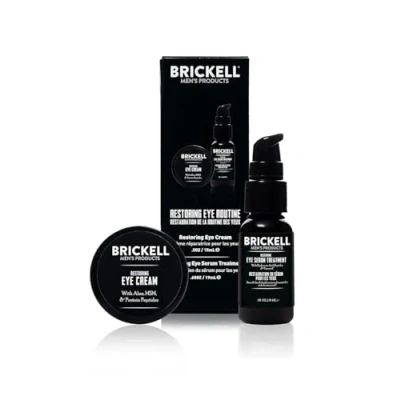 Image of Brickell Men&#039;s Restoring Eye Routine for Men, Serum and Cream Natural Organic, Unscented