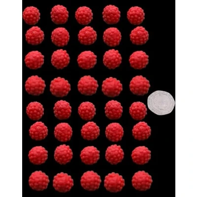 Image of 30 x Edible 3D Raspberries Raspberry icing toppers, cake cupcakes decorations (Bespoke Colour)