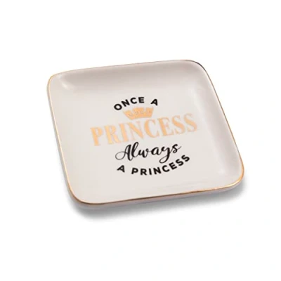 Image of Heart &amp; Home Once A Princess Always Ceramic Trinket Tray Sentimental Gift Idea 280000015
