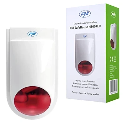 Image of PNI SafeHouse HS007LR Wireless Outdoor Siren with Battery and Power Supply for Alarm Systems