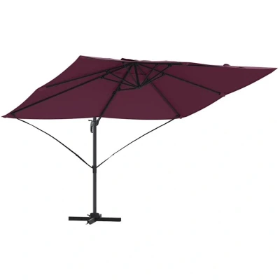 Image of vidaXL Cantilever Umbrella Bordeaux Red Polyester, Steel Large
