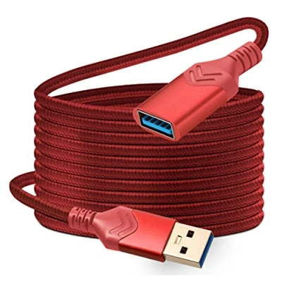 Image of ROFICORD USB 3.0 Extension Cable, 4,5M High Speed Cable A Male to Female Cord for Playstation/Xbox/Flash Drive/Card Reader/Hard Drive/Keyboard/Printer/Scanner (Red)