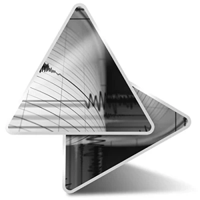 Image of 2 x Triangle Stickers 10cm BW Seismograph Earthquake Machine Laptop Tablet Luggage Scrapbook #35900
