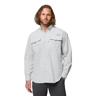 Image of Columbia Men&#039;s Bahama II Long Sleeve Shirt, 2024 Cool Grey, Medium