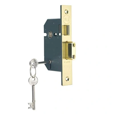 Image of Yale 5 Lever Mortice Sashlock, High Security, Polished Brass, 3 Inch/76 mm