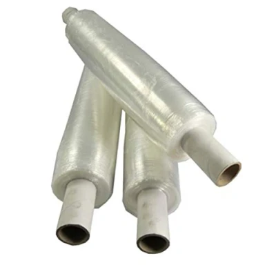 Image of 6 Large Rolls Of Clear Pallet Stretch Wrap Size 400mm WIDE x 150 Metres Each Extended Core 17 Micron Transparent Plastic Polythene Film