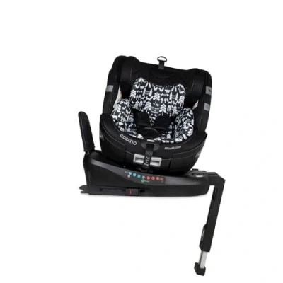 Image of Cosatto All in Ultra 360 Swivel Spin Stage iSize Car Seat Group 0+123, 0 36kg, 12 Years, 40 150cm, ISOFIX, ERF, R129 Compliant, Anti Escape (Black Silhouette)