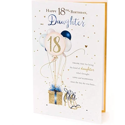 Image of UK Greetings 18th Birthday Card for Daughter Pretty Balloons Design