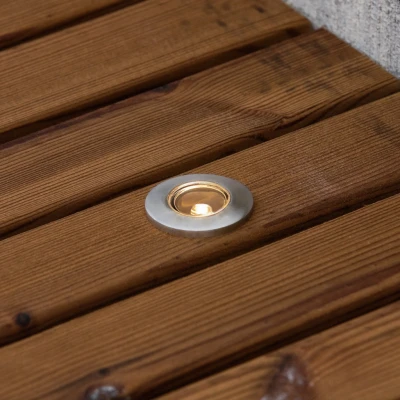 Image of Mini LED Outdoor 12V System G4 Stainless Steel Recessed Ground Light Spot Set Of 6 Transformer Included, IP44