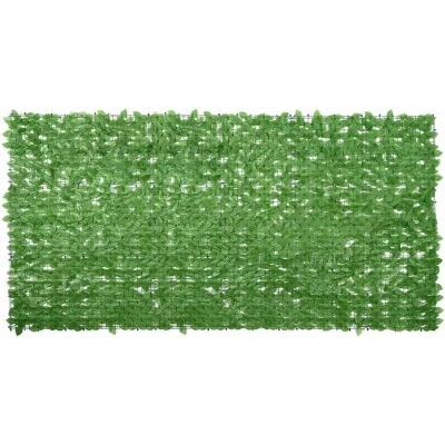 Image of vidaXL Balcony Screen with Green Leaves 300x150 cm