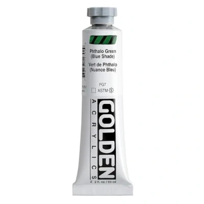 Image of Pro Art Golden Heavy Body Acrylic Paint 2 oz Phthalo Green Blue Shade
