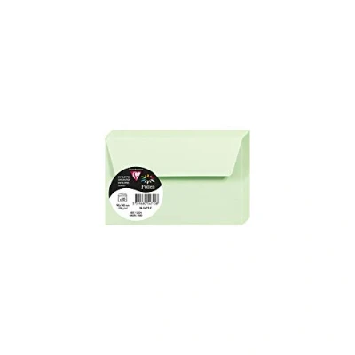 Image of Clairefontaine Ref 5471C Pollen Adhesive Envelopes (Pack of 20) 90 x 140mm Sized, 120gsm Paper, Printer Compatible, Acid Free, Strip for Easy Seal Green