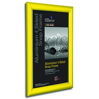Image of Stewart Superior A4 Aluminium 4 Sided 25mm Front Loading Picture/Poster Snap Frame Yellow, YELLOWA4