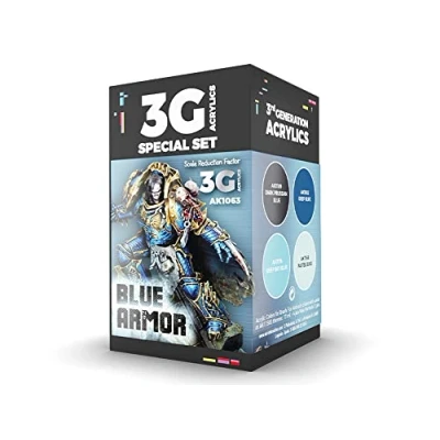 Image of AK Acrylics 3Gen WARGAME Set AK1063 Blue Armor (4x17ml)