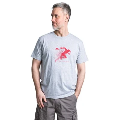 Image of Trespass Lyons, Grey Marl, S, T Shirt with Chest Print for Men, Small,