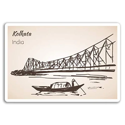 Image of 2 x 10cm Kolkata Vinyl Stickers Travel Sticker Laptop Luggage #17044 (10cm Wide)