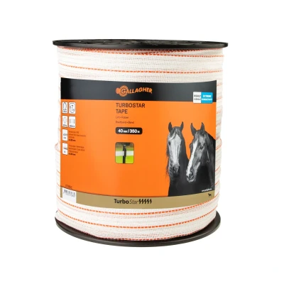 Image of Gallagher electric fence tape TurboStar 40mm wide (350m) White
