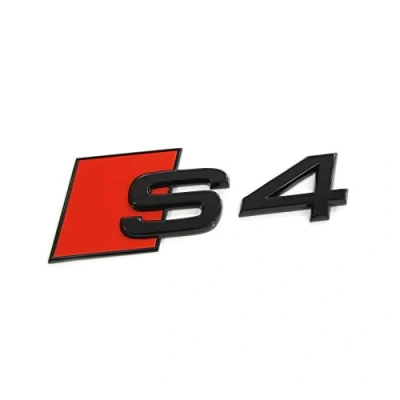 Image of Audi 8W0071804 Lettering S4 Tuning Exclusive Black Edition Emblem Black/Red