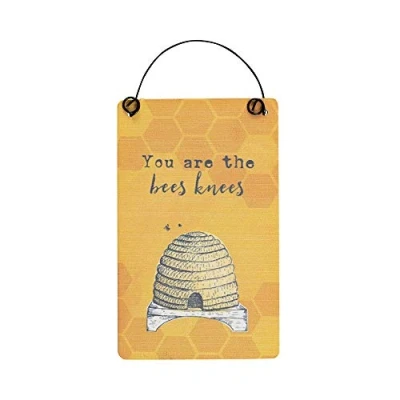 Image of Something Different DP_38330 Mini Sign You Are The Bees Knees H:10cm X W:5cm D:0.3cm Pack of 1, yellow