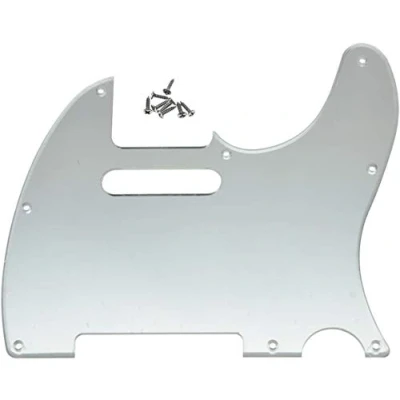 Image of Dopro 8 Hole Tele Guitar Pickguard Scratch Plate for USA/Mexican FD Telecaster Silver Mirror