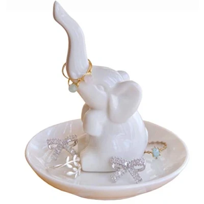Image of Titanape White Elephant Ring Holder, Gifts for Women Birthday, Unique Trinket Dish Gift Mum, Friend, Girls, Her, Novelty Wedding Bridesmaid Christmas