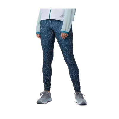 Image of New Balance Printed Navy Impact Womens Running Tight Leggings WP11264 MTL Size X Small